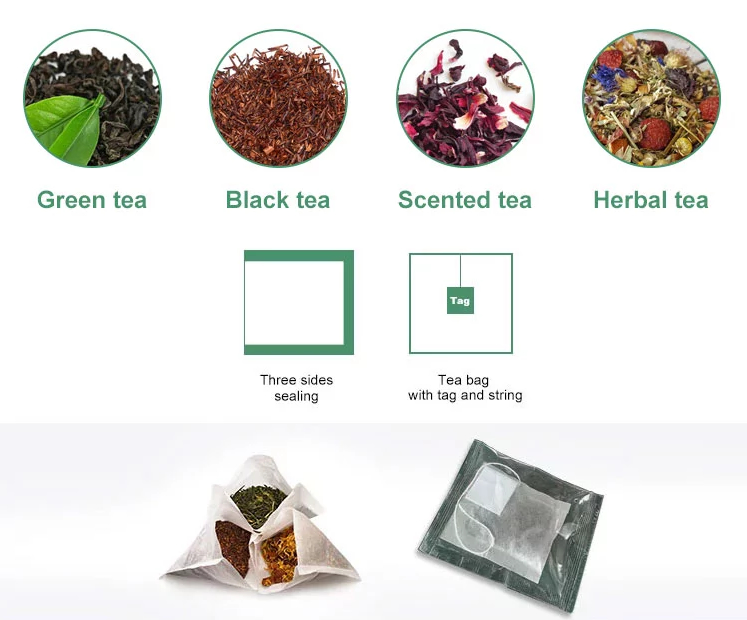 Tea bag packaging machine with inner and outer bag Tea bag packaging machine with inner and outer bag